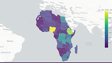 Colorful map of Africa